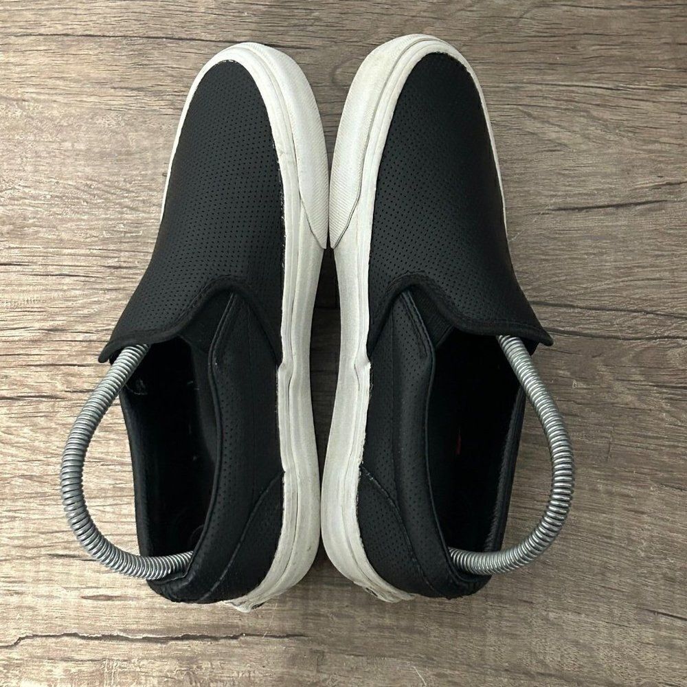 Vans Asher Perforated Leather Women’s Shoes size 6.5 Black - Picture 5 of 8